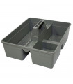 Bandeja de plástico de color gris para guardar utensilios de limpieza, de 11x 38 x 32,5 cm. Caja almacenamiento para trabajos de limpieza.