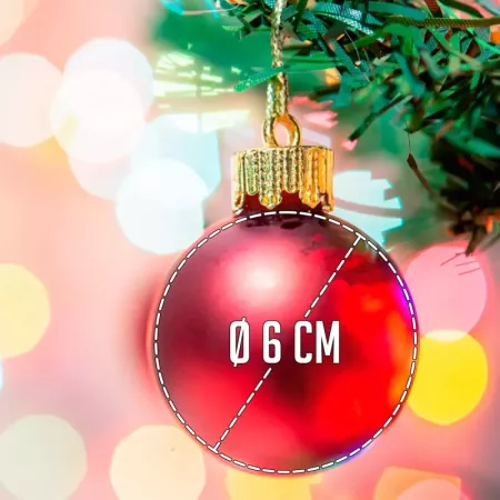 Pack 12 Bolas de Navidad Rojas 6 cm con Cordón Dorado