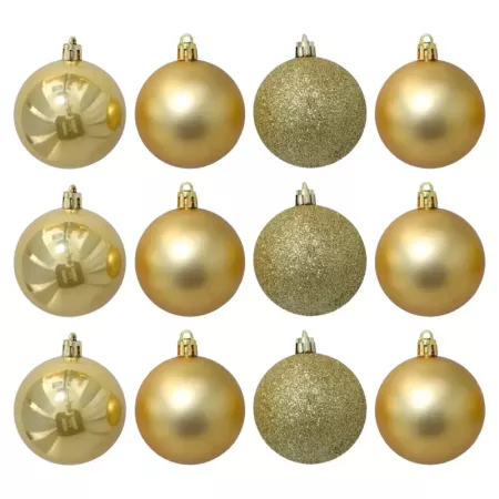 Pack 12 Bolas Navidad Doradas 6 cm con Cordón Festivo