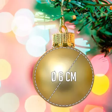 Pack 12 Bolas Navidad Doradas 6 cm con Cordón Festivo