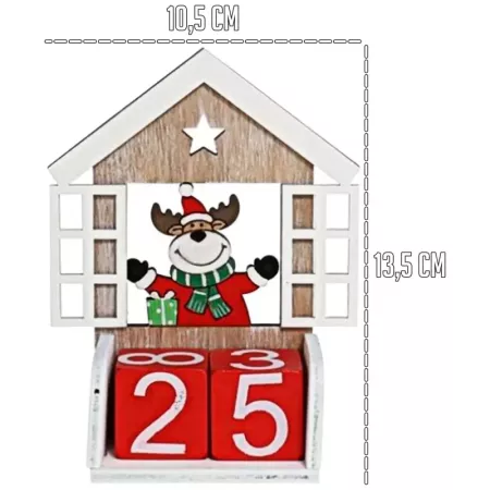 Calendario Navideño de Madera Decorativo 13,5x10,5 cm Calendario Navideño de Madera Decorativo 13,5x10,5 cm