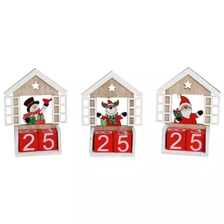 Calendario Navideño de Madera Decorativo 13,5x10,5 cm Calendario Navideño de Madera Decorativo 13,5x10,5 cm