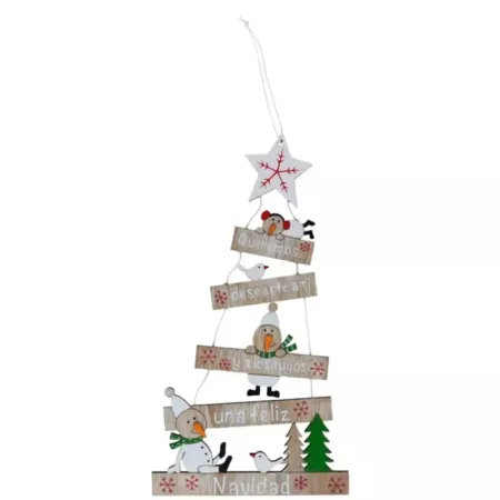 Pack 2 Colgantes de Madera Navideños con Frase Grabada