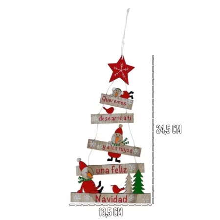 Pack 2 Colgantes de Madera Navideños con Frase Grabada