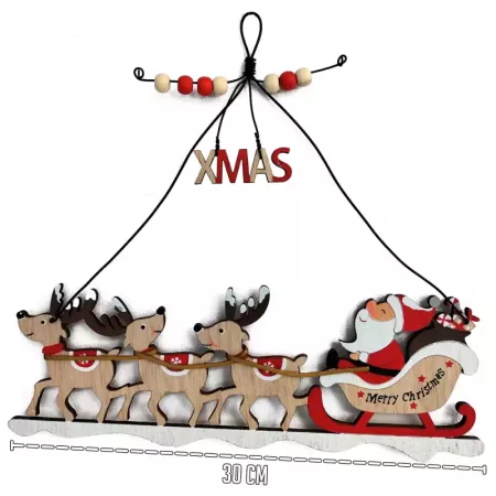 Pack 2 Estrellas Navideñas de Madera Santa Claus 30 cm