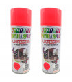 Montoro - Pack de 2 botes de pintura en spray Rojo Fluorescente F203 400 ml. Válido para multitud de materiales de interior y exterior