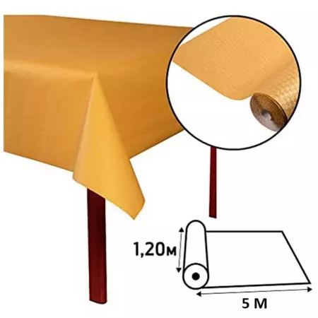 Mantel papel biodegradable dorado 5x1,20m 100% reciclable Mantel papel biodegradable dorado 5x1,20m 100% reciclable