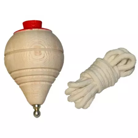 Peonza clásica de madera con cuerda, crema o blanco 7.5 cm Peonza clásica de madera con cuerda, crema o blanco 7.5 cm