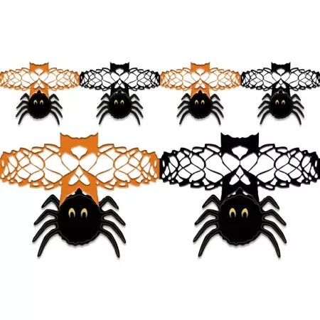 Pack 2 Guirnaldas Arañas Halloween 2m Decoración Espeluznante