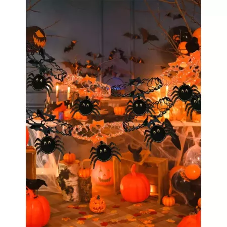 Pack 2 Guirnaldas Arañas Halloween 2m Decoración Espeluznante