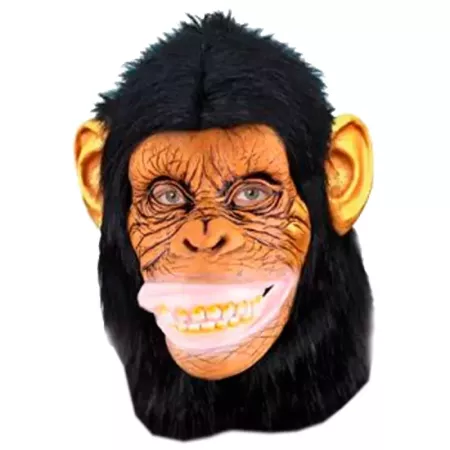 Tradineur - Máscara de Chimpancé - Fabricado en Látex - Complemento para disfraces -  Ideal para disfrutar de Halloween y carnav