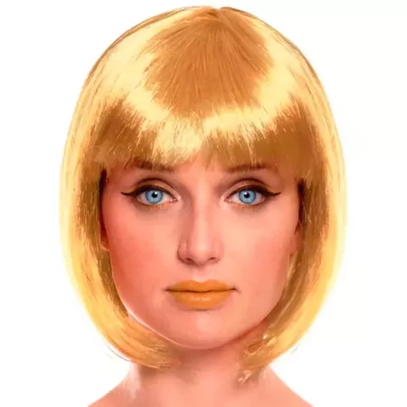 Tradineur - Peluca Bob rubia para mujer, fibra sintética, complemento para disfraz de carnaval, Halloween, cosplay, fiestas (Adu Tradineur - Peluca Bob rubia para mujer, fibra sintética, complemento para disfraz de carnaval, Halloween, cosplay, fiestas (Adu
