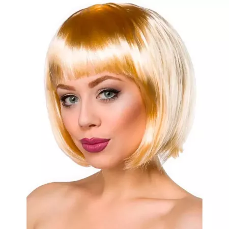 Tradineur - Peluca Bob rubia para mujer, fibra sintética, complemento para disfraz de carnaval, Halloween, cosplay, fiestas (Adu Tradineur - Peluca Bob rubia para mujer, fibra sintética, complemento para disfraz de carnaval, Halloween, cosplay, fiestas (Adu