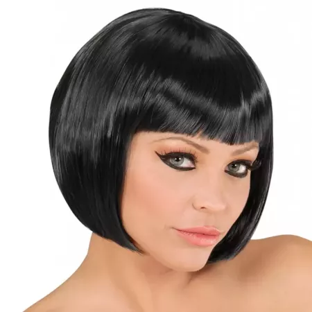 Tradineur - Peluca Bob morena para mujer, fibra sintética, complemento para disfraz de carnaval, Halloween, cosplay, fiestas (Ad