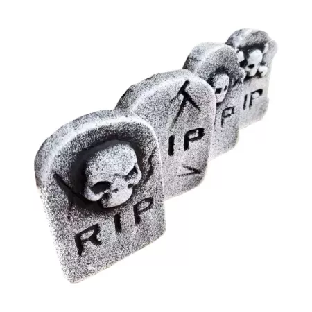 Pack 4 Lápidas Halloween 11,5x7,5 cm Decoración Temática