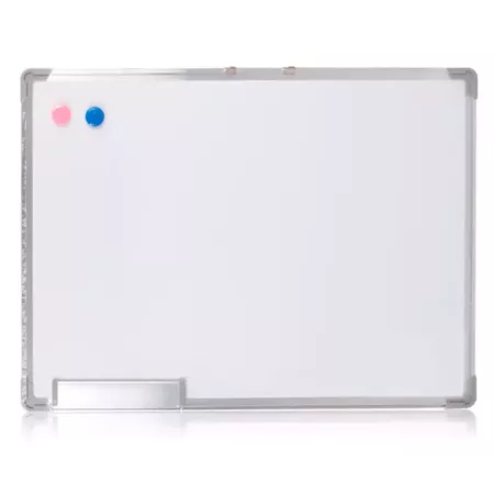 Pizarra Magnética Doble Cara 60x90 cm con Imanes y Bandeja