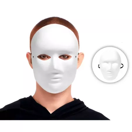Pack 4 Máscaras Blancas de Cartón para Halloween - Talla Única
