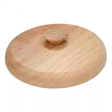 Plato Gira Tortillas de Madera Natural con Pomo Seguro 23.5 cm Plato Gira Tortillas de Madera Natural con Pomo Seguro 23.5 cm