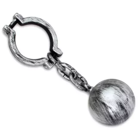 Tradineur - Bola de preso con grillete, plástico, complemento para disfraz de prisionero, carnaval, Halloween, cosplay, fiestas
