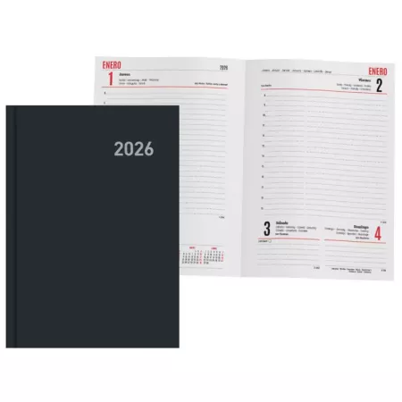 Agenda 2026 París Negra 21x15 cm con Marcapáginas