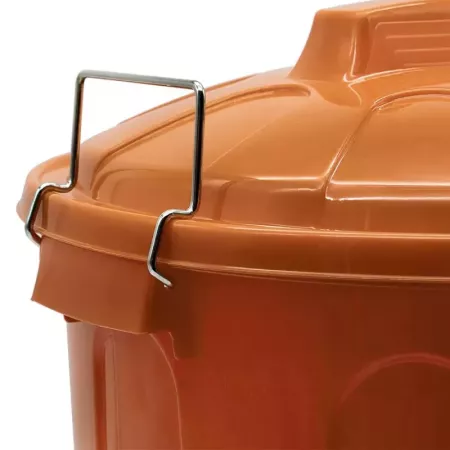 Tradineur - Cubo de basura de plástico, tapa y asas metálicas, contenedor de residuos, papelera, reciclaje, industrial, fabricad