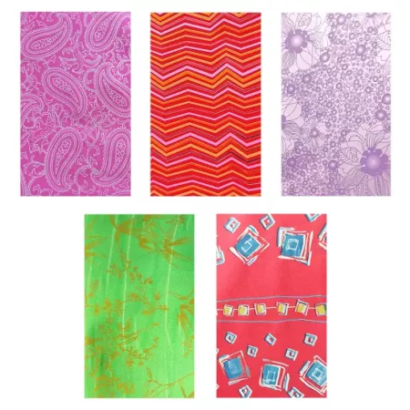 Pack 5 rollos papel regalo metalizado 70x150 cm diseños aleatorios para cumpleaños y Navidad