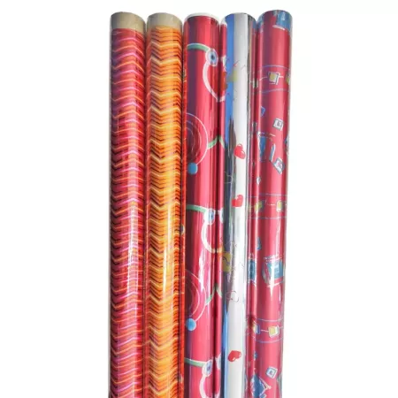 Pack 5 Rollos Papel Regalo Metalizado 70x150 cm Fiesta Pack 5 Rollos Papel Regalo Metalizado 70x150 cm Fiesta