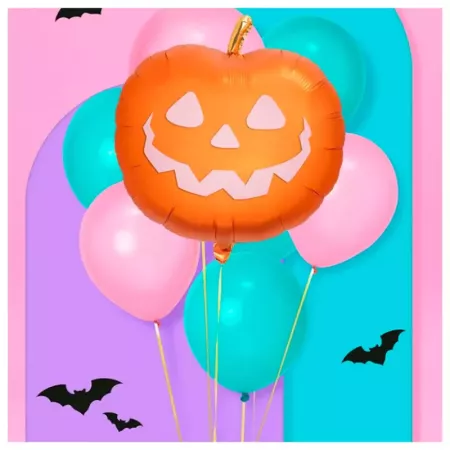 Pack 2 Globos Calabaza Halloween Ø60 cm con Inflador Eco Pack 2 Globos Calabaza Halloween Ø60 cm con Inflador Eco