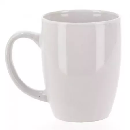 Taza cerámica blanca 360 ml, resistente y apta microondas Taza cerámica blanca 360 ml, resistente y apta microondas