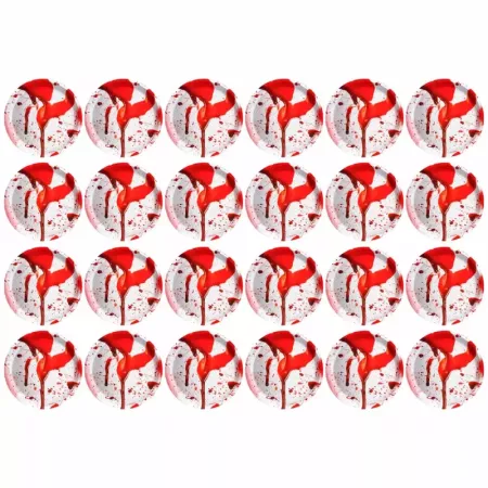 Pack 24 Platos Postre Halloween Sangre Reciclables Ø17 cm