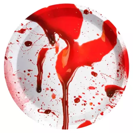 Pack 24 Platos Postre Halloween Sangre Reciclables Ø17 cm