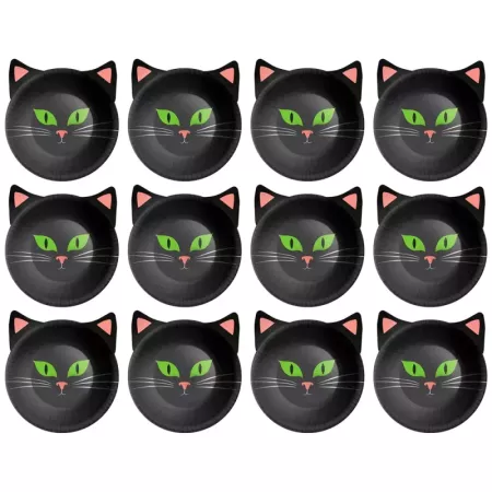 Pack 12 Cuencos Cartón Halloween Gato 350 ml Desechables