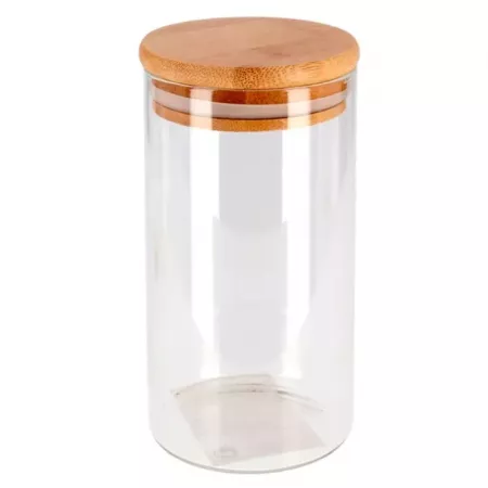 Tarro de cristal 1700 ml con tapa de bambú, ideal cocina Tarro de cristal 1700 ml con tapa de bambú, ideal cocina