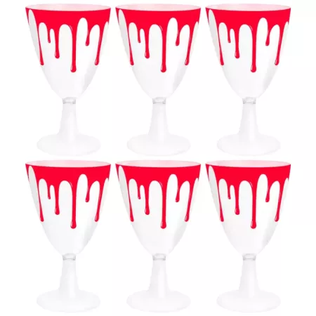 Pack 6 Copas Halloween Sangre Desechables y Reciclables