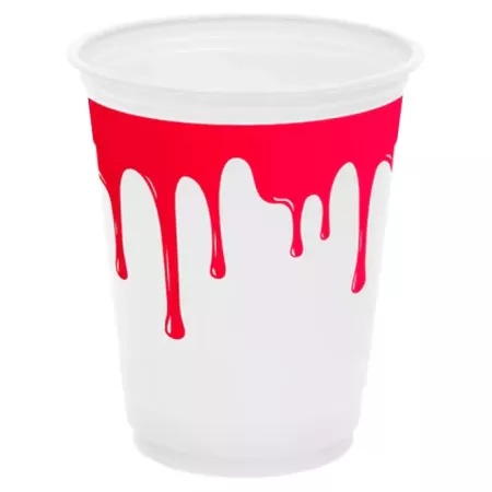 Pack 24 Vasos Halloween Sangre Reciclables para Fiestas