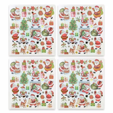 Pack 4 Láminas Pegatinas Navideñas Metálicas Adhesivas Pack 4 Láminas Pegatinas Navideñas Metálicas Adhesivas