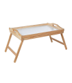 Mesa de madera plegable con asas para cama 30 x 50 x 23 cm, bandeja multiuso para desayuno con patas plegables, ligera y resistente, color aleatorio