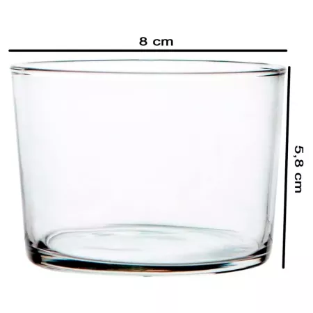 Tradineur - Set de 4 vasos de cristal, modelo Chiquito, servir licores, whisky, vino, diseño minimalista, aptos para lavavajilla