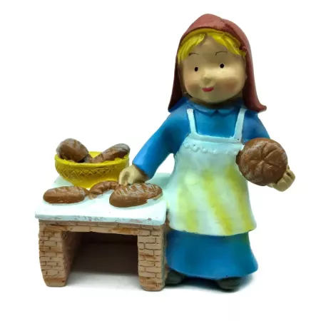 Figura Panadera Naïf en Marmolina 10 cm para Belén Navidad