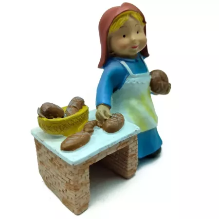 Figura Panadera Naïf en Marmolina 10 cm para Belén Navidad