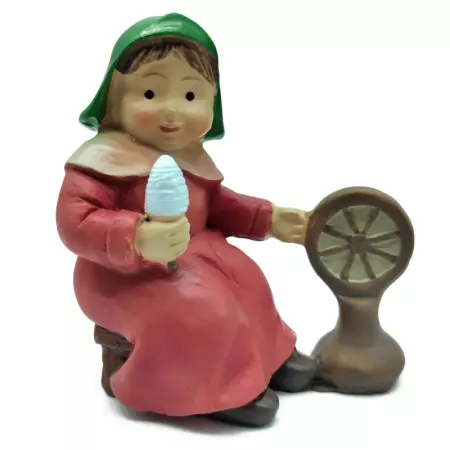 Figura Hilandera Naïf 10 cm para Belén - Decoración Navidad
