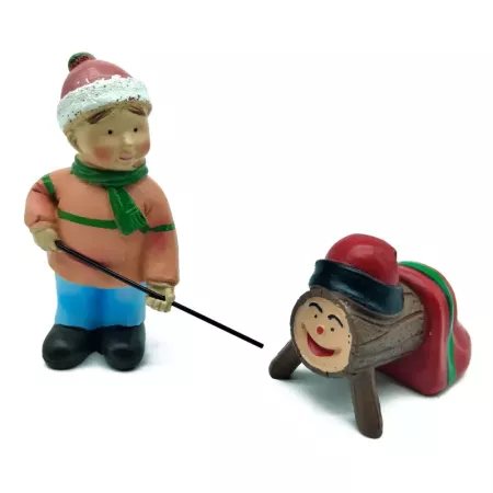 Set 2 Figuras Pastor y Tió Naïf 10 cm para Belén Navidad