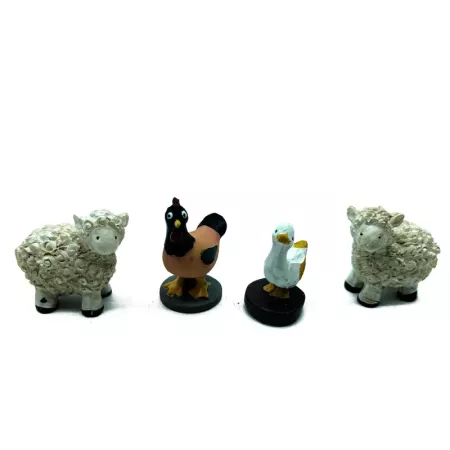 Set 7 Figuras Animales Belén Navidad - Divertido Adorno