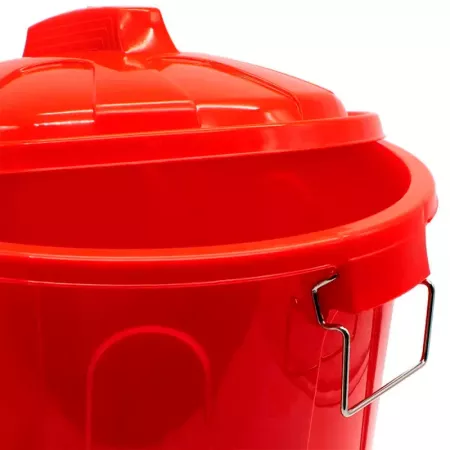 Cubo de basura rojo 21L con tapa y asas metálicas práctico Cubo de basura rojo 21L con tapa y asas metálicas práctico