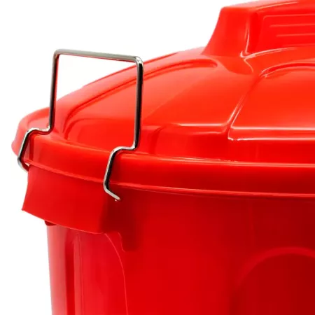 Cubo de basura rojo 21L con tapa y asas metálicas práctico Cubo de basura rojo 21L con tapa y asas metálicas práctico