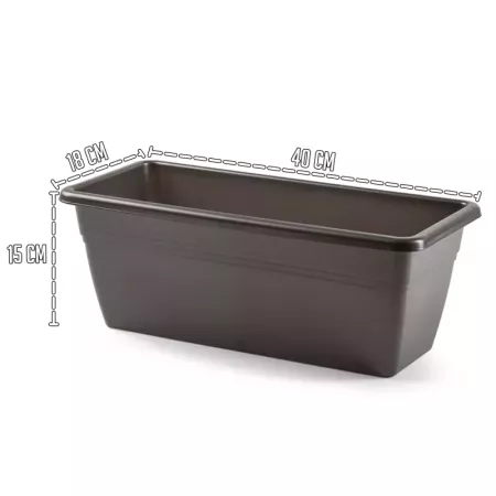 Jardinera Antracita 40 cm Polipropileno para Jardín y Hogar