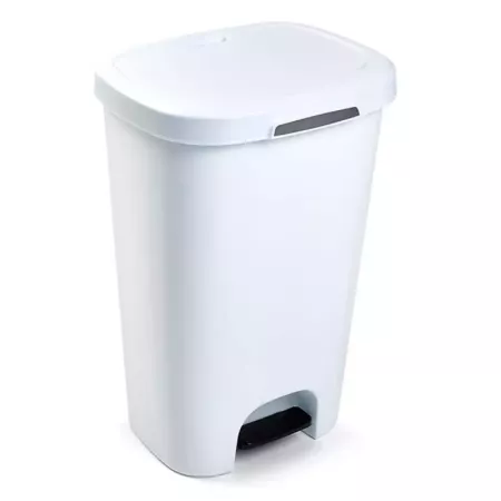Tradineur - Cubo de basura con pedal - Fabricado en plástico - Contenedor de residuos - Capacidad de 50 Litros - 63,5 x 41 x 36