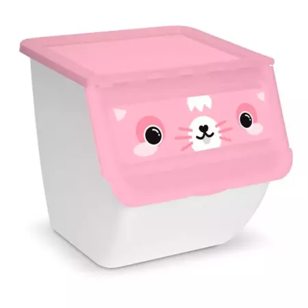 Tradineur - Contenedor apilable - Fabricado en plástico - Organizador para la basura, caja de almacenamiento de residuos, recicl