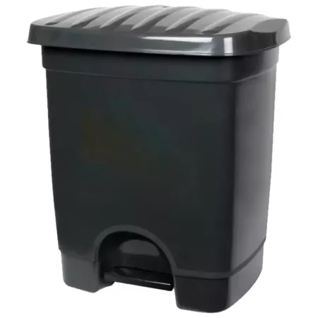 Tradineur - Cubo de basura de plástico con pedal, compartimento unitario, contenedor de residuos, papelera, cocina, fabricado en