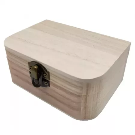 Caja de madera sin tratar con cierre bronce para manualidades Caja de madera sin tratar con cierre bronce para manualidades